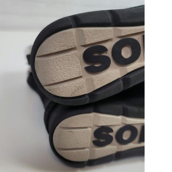 SOREL Explorer Joan Suede Winter Boots in Black/Dark Stone, sz 9 - Picture 13 of 15